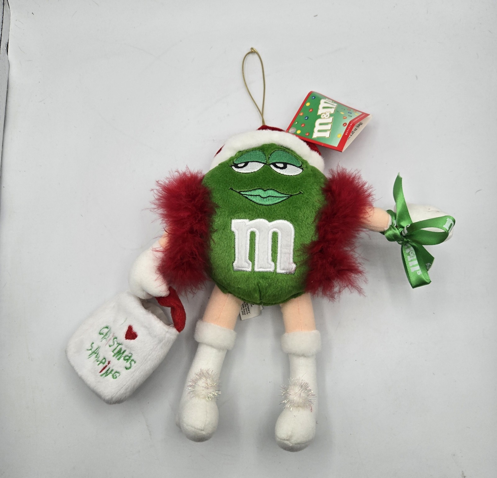2002 M&M's Christmas Shopping Plush Stuffed 10" Toy Mars,Inc. W/Tags