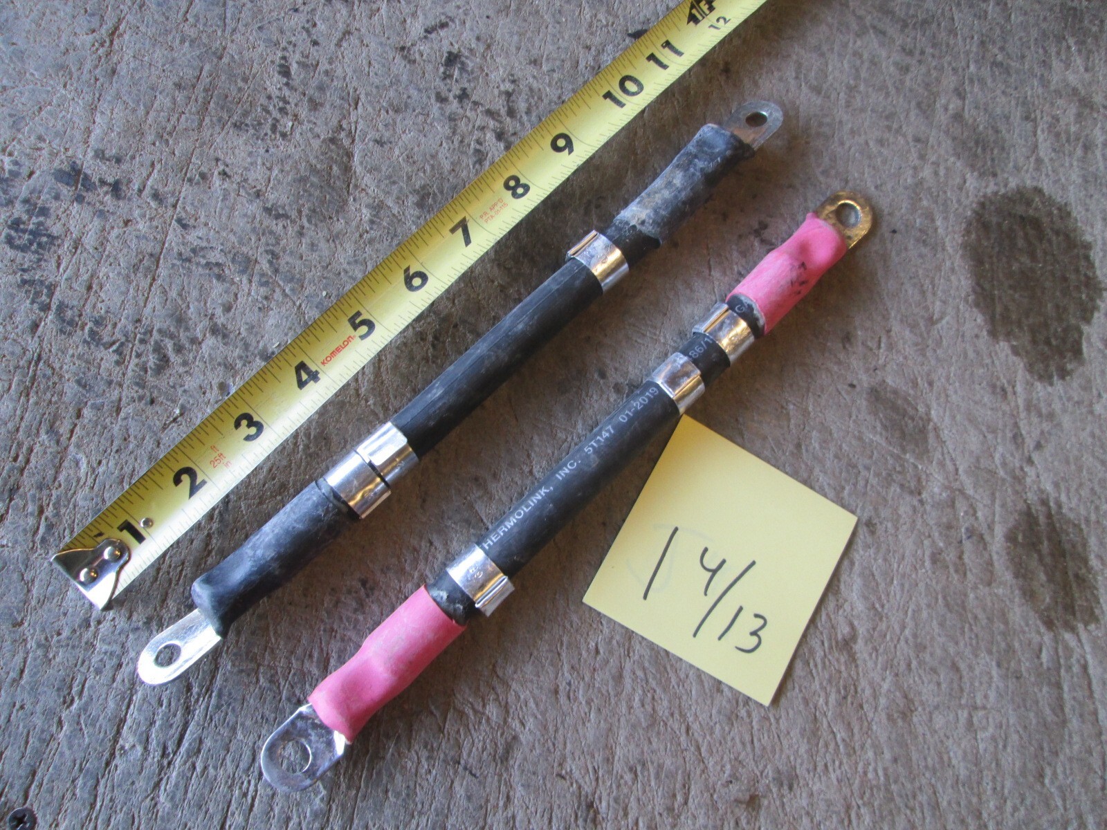NOS Pair 12" OAL Battery Cables Neg & Pos, for Military Vehicles