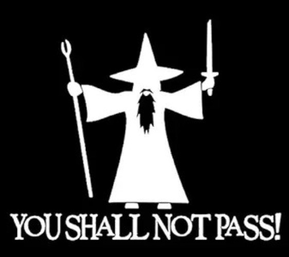 "You Shall Not Pass" Vinyl Decal Sticker for Cars Trucks Walls Laptop, White, 5.