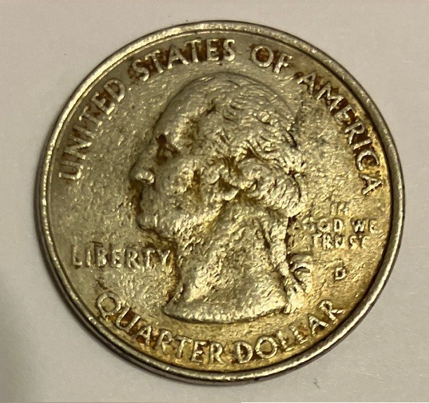 1999-D Delaware State Quarter (Error)(Missing Clad Layer on Obverse & Reverse)