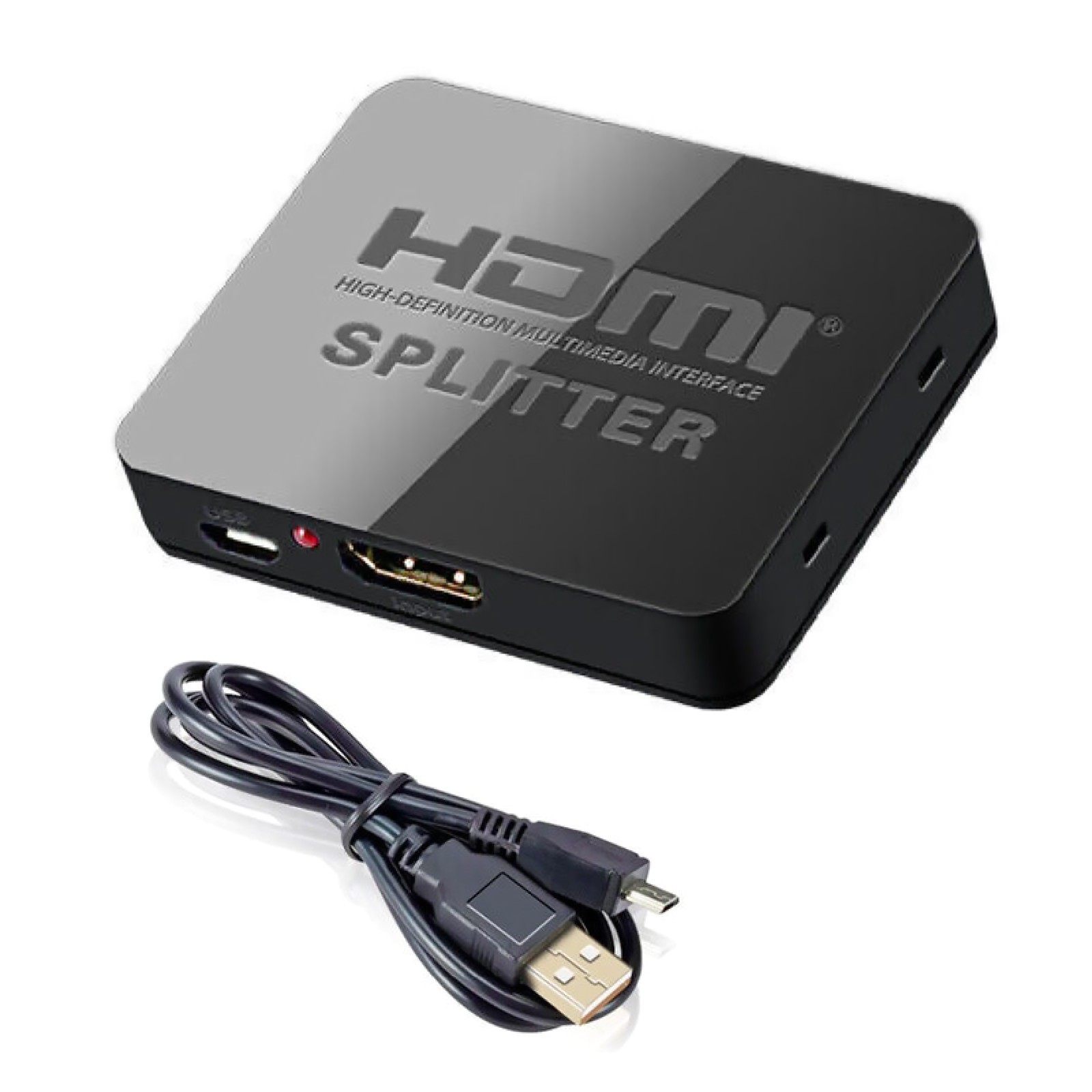1 In 2 Out Portable HDMI Splitter 1080P 4K 1X2 HDCP Stripper 3D Power Amplifier