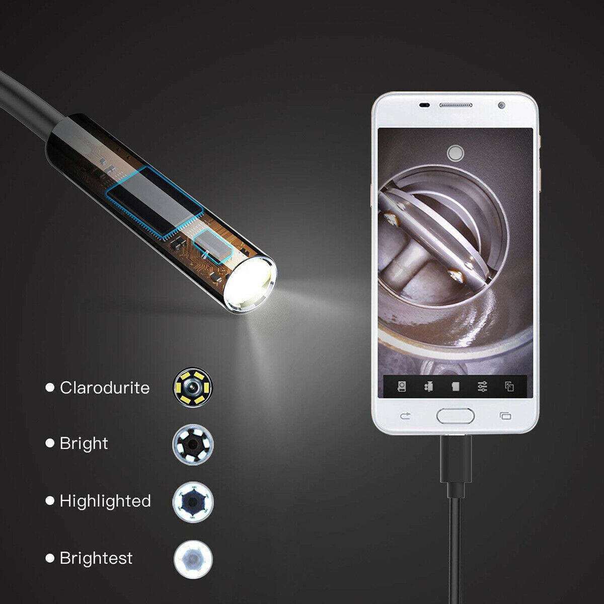 Direct Plug To Android Borescope Endoscope Snake Inspection Camera Waterproof