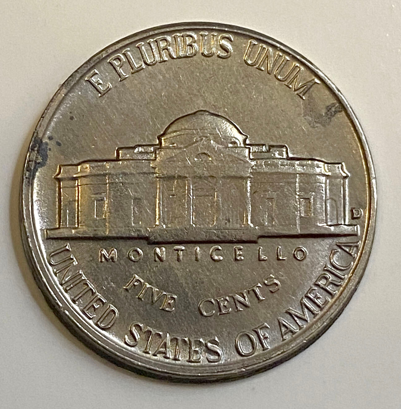 1961 D Jefferson Nickel- Collar/Rim Error- BU