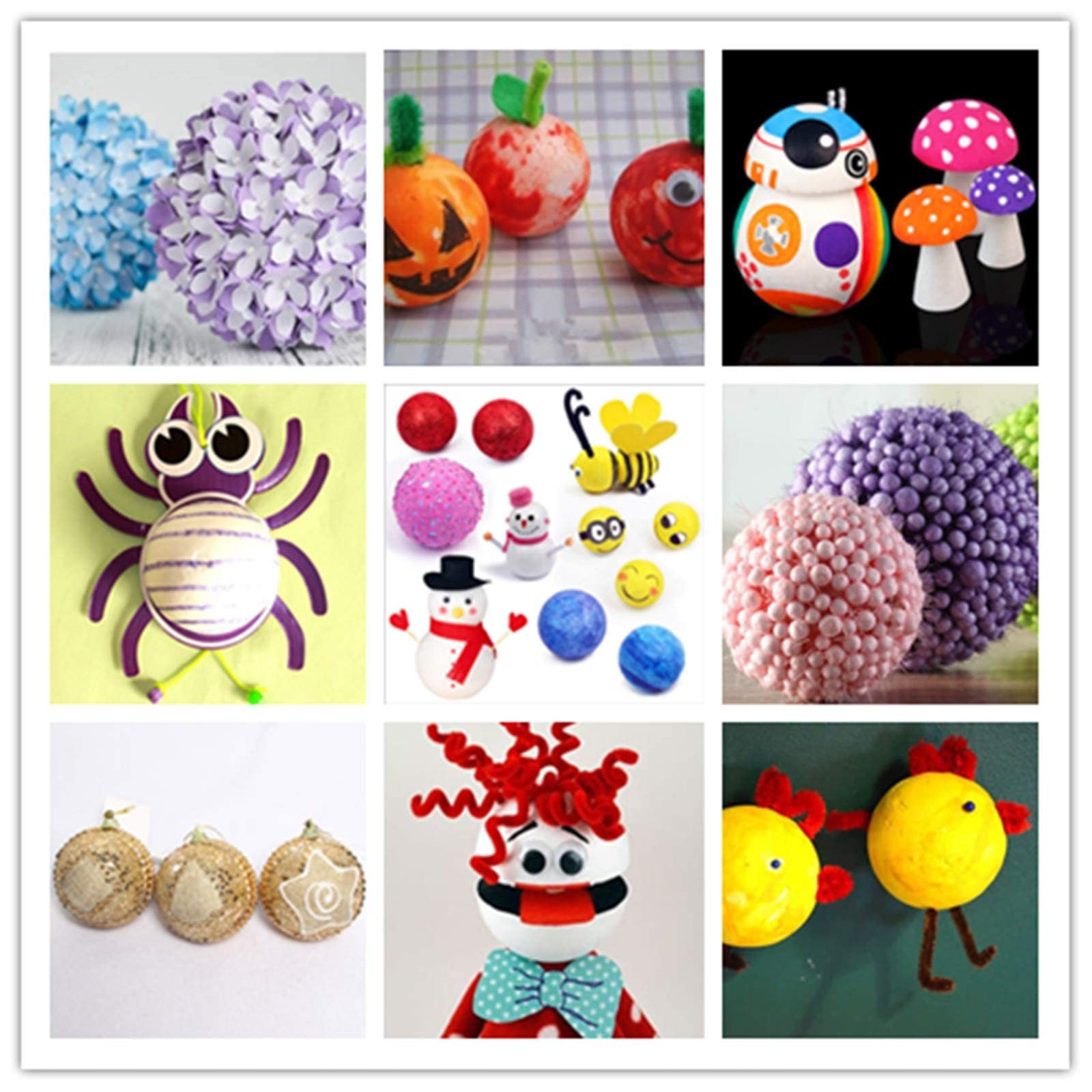 4 Inch Craft Foam Balls 24-Pack, Supplies Foam Balls for Christmas DIY Arts a...