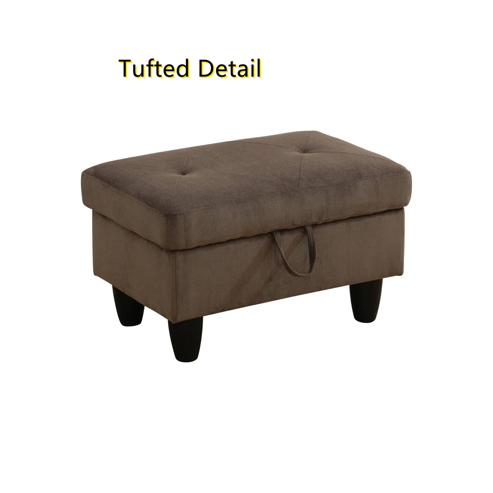 29" Storage Ottoman Bench W/ Lift Top Home Office Flannel Brown