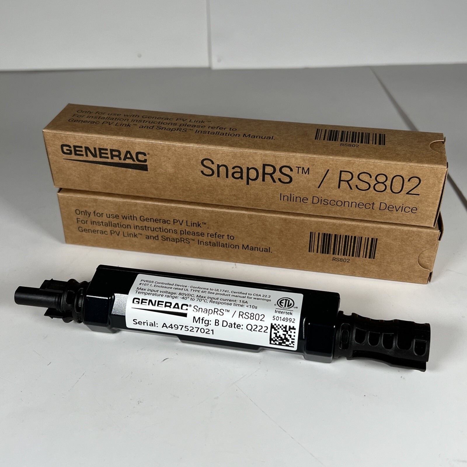 Generac - SnapRS- RS802 Inline Disconnect Device - Lot of 2