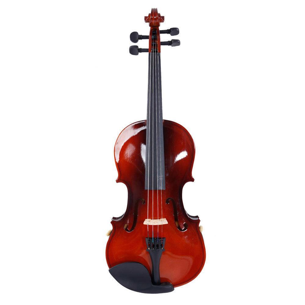 Glarry 1/2 Size Solid Maple Coffee Color Acoustic Violin Set for Beginner