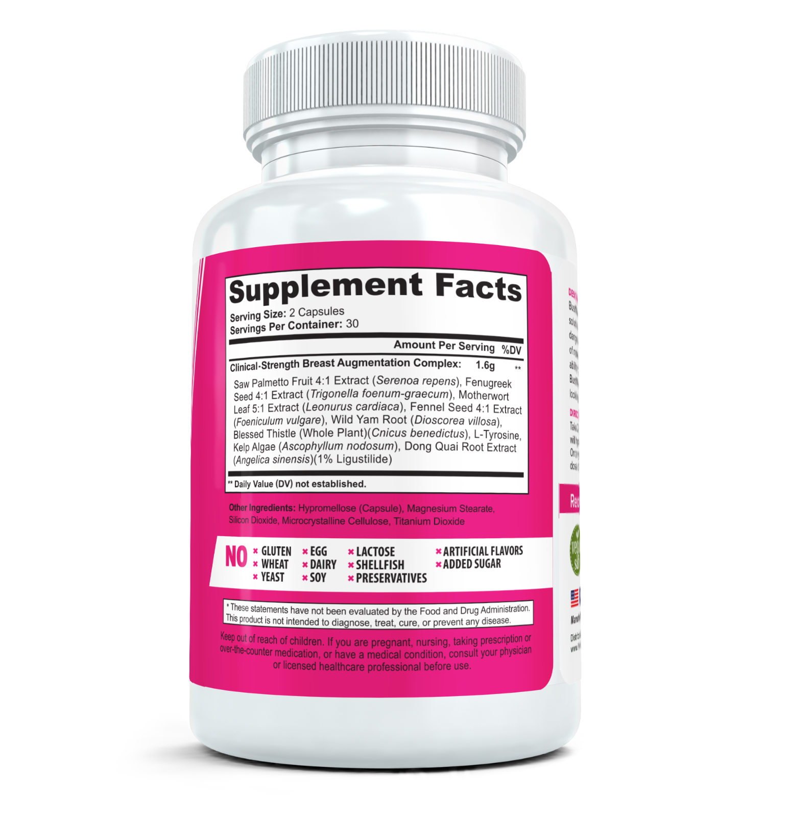 BUSTMAXX Clinical Strength Breast Augmentation Supplement, 60 Veggie Caps