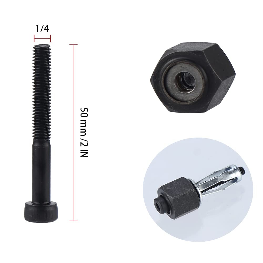 1/4 Jack Nut with Installation Tool Threaded Insert Nuts Nutserts black