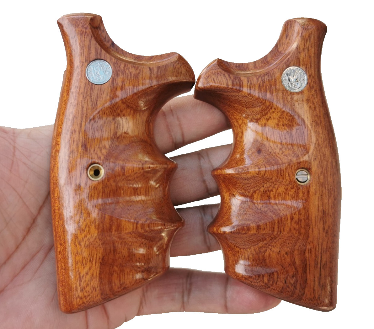 COMBAT GRIPS FOR S&W N FRAME SQ BUTT MODEL 27 29 57 FINGER GROOVE # RANDOM SIL