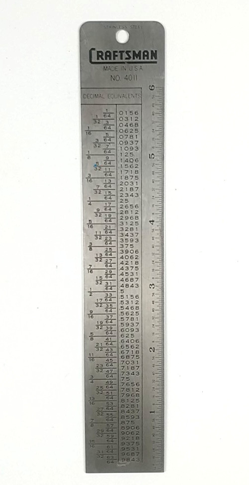 Vintage Craftsman Machinst's Reference Table Tap Drill Sizes 4011 USA K1286