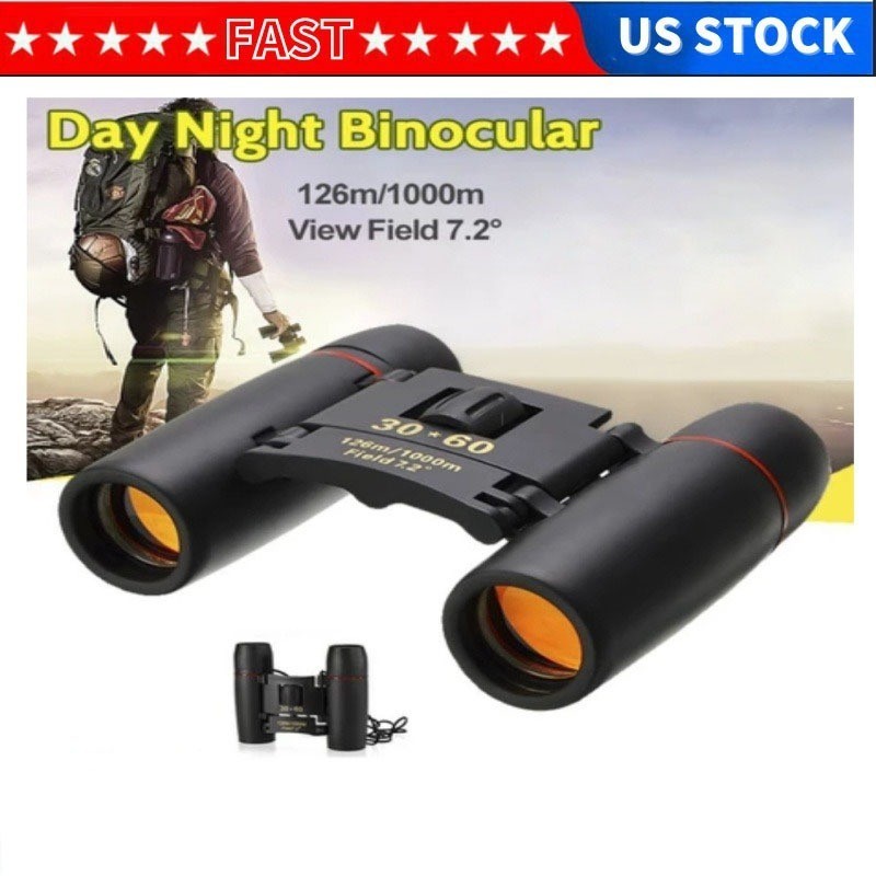Binoculars 30x60 Zoom Outdoor Travel Folding HD Hunting Day/Night Red Film