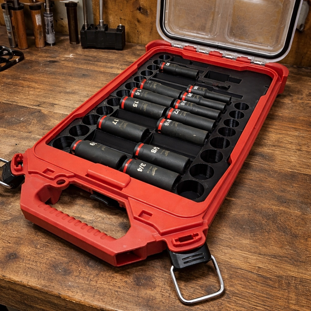 Fits Milwaukee PACKOUT Low Profile 3/8" Drive Socket Organizer Tray Holder