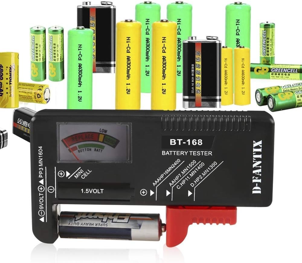 Compact Battery Tester with Analog Display for Household Batteries - BT-168
