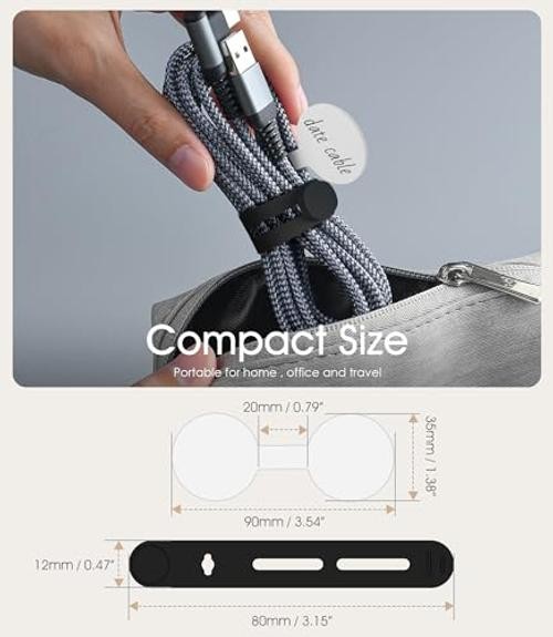 32Pcs Cable Labels and Silicone Cable Ties Value Cable Black&white-32pcs