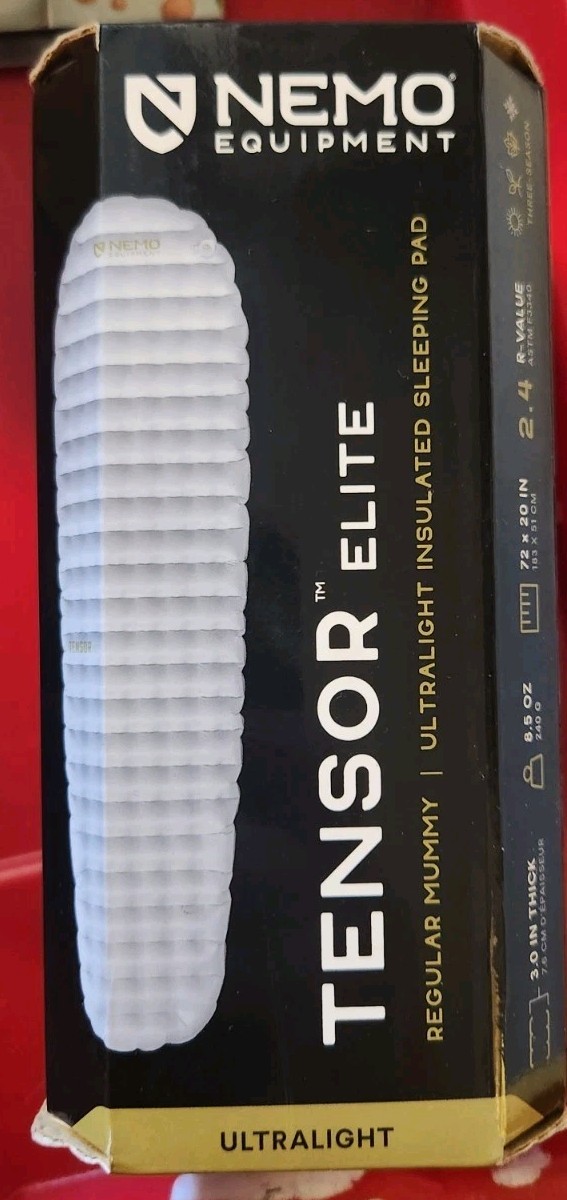 Nemo Tensor ELITE Insulated Ultralight Sleeping Pad Regular Mummy 72x20 - NEW