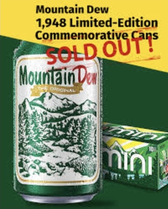 Mountain Dew Limited Edition 1948 Can - NOT OPENED Half Empty Error Can?! 🔥