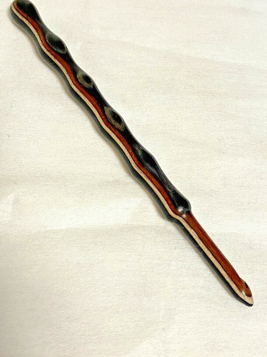 Hand carved  IRISH COFFEE Wood  YARN  CROCHET HOOK  size J
