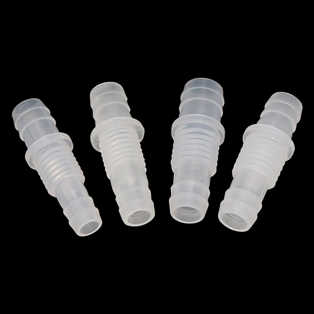 Plastic Bulkhead Connector Straight Barbed Threaded Fitting & Nut Inlet Outlet