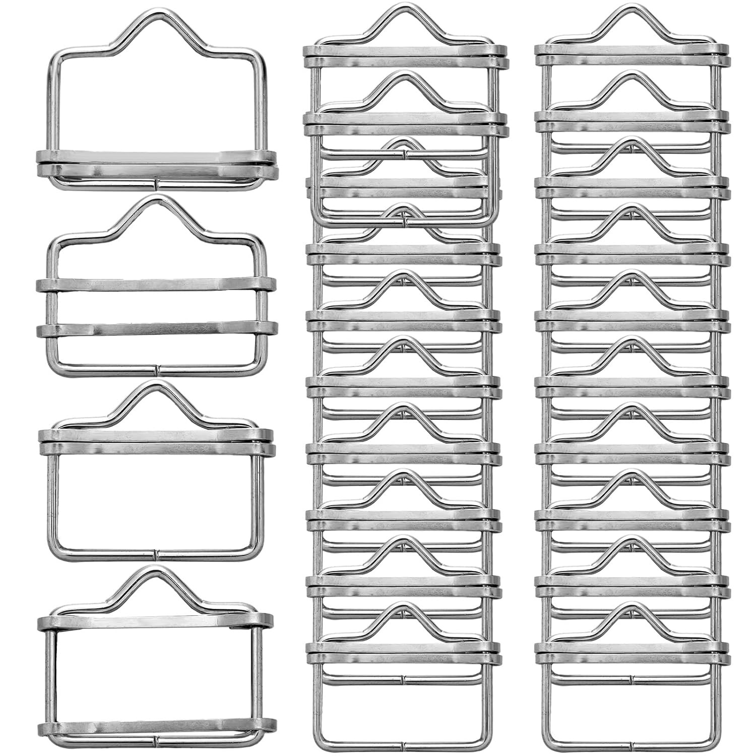 24 Pieces 1.6 Inches Electric Fence Poly Tape Splicer Polytape Buckle Stainless