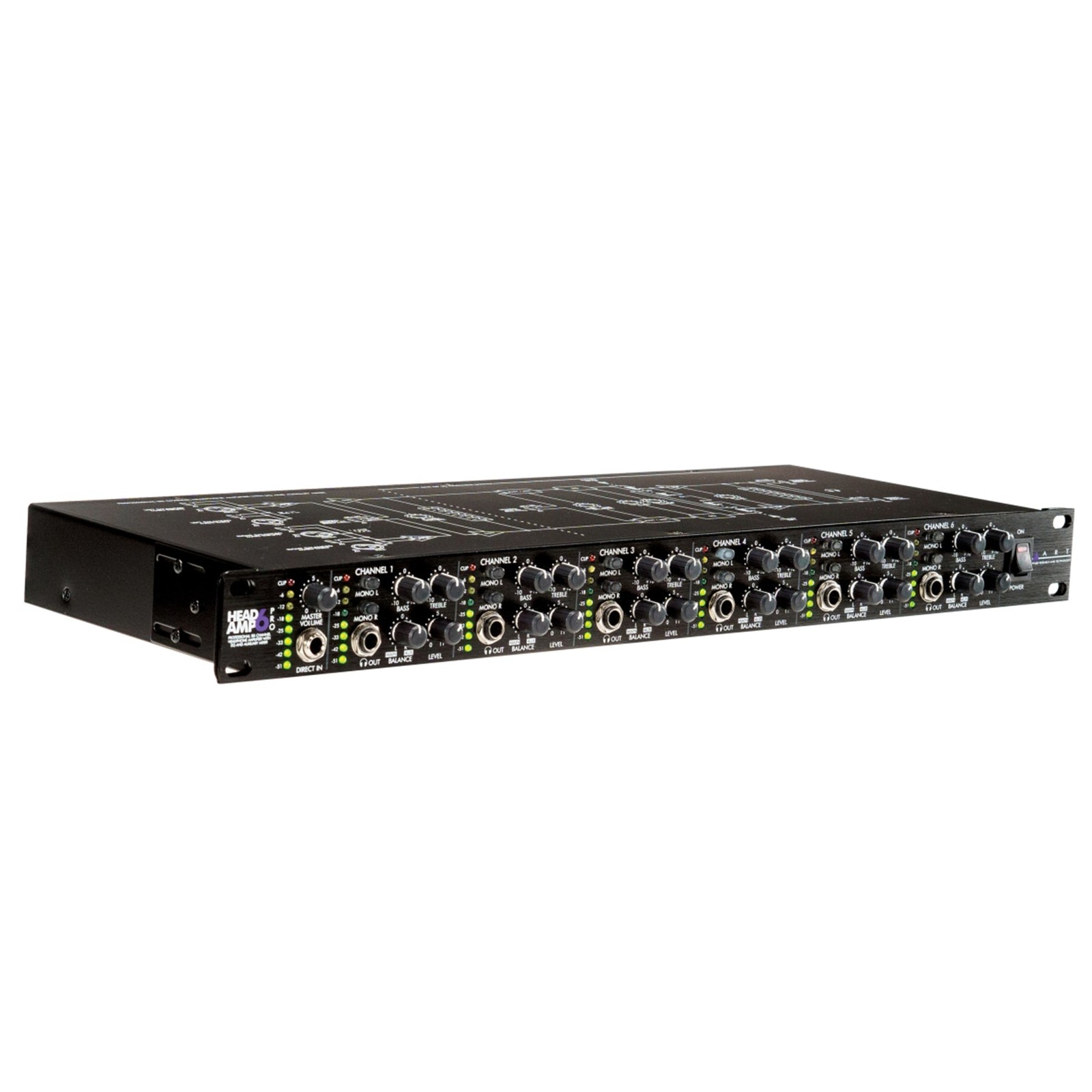 ART HeadAmp 6 Pro 6-Channel Headphone Amplifier with EQ, Pan/Mix