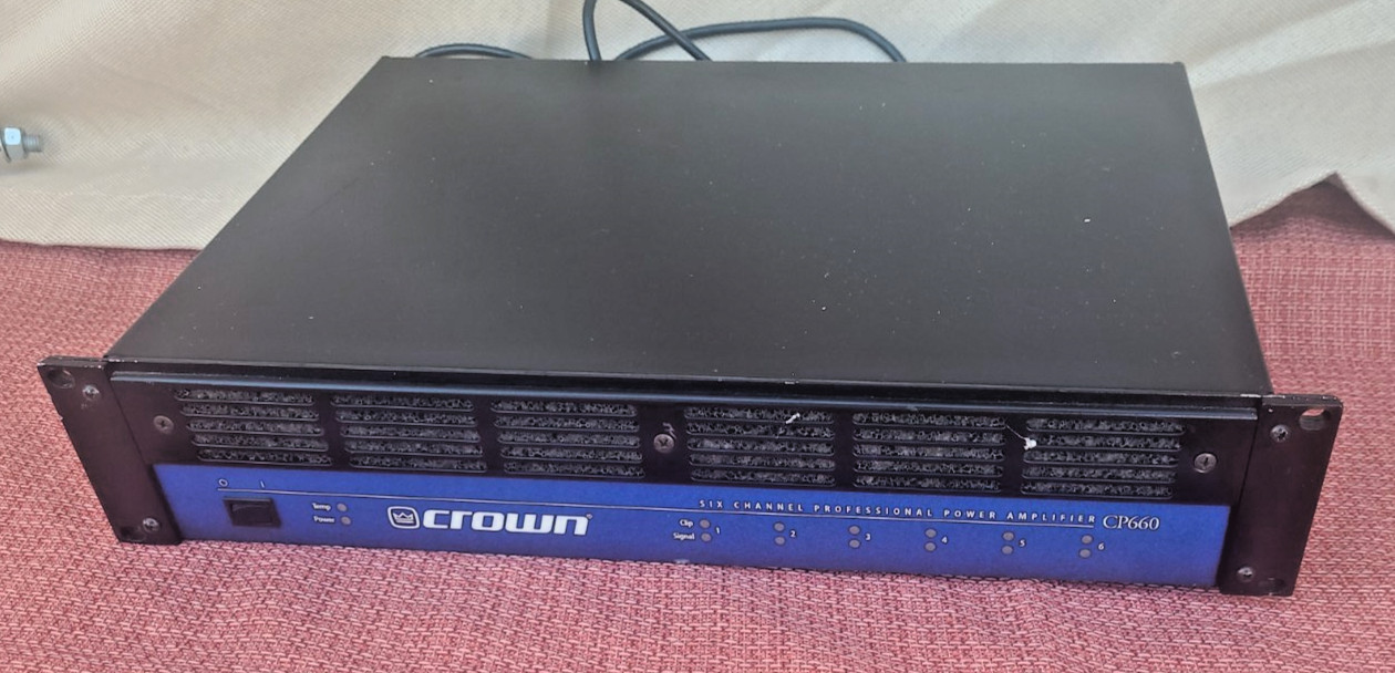 Crown CP660 6 Six Channel Professional Power Amplifier 60D Warranty W/Power Cord