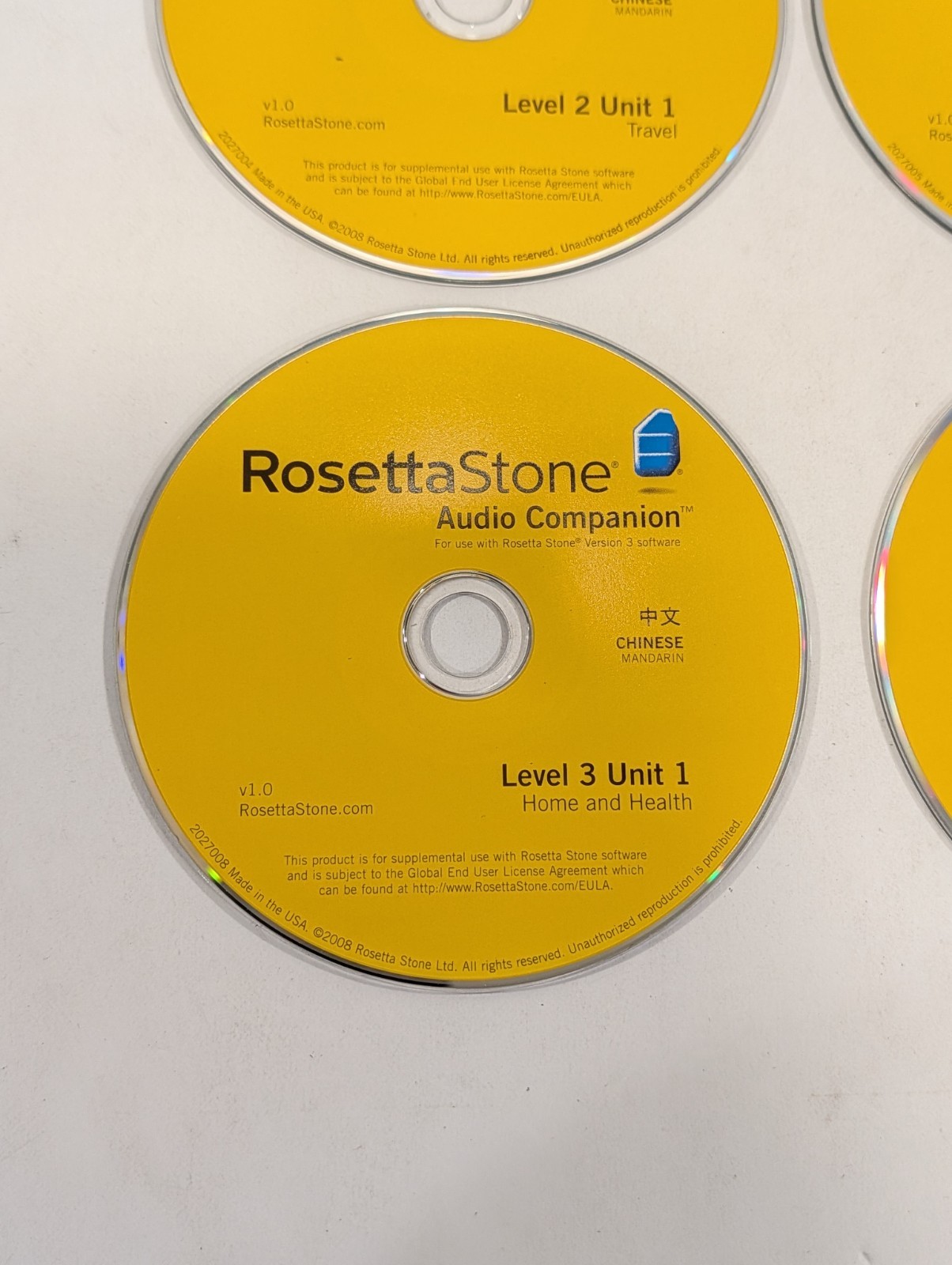 Mandarin Chinese Level 1 2 3 CD-ROM Software w Guide + Audio CDs | Rosetta Stone