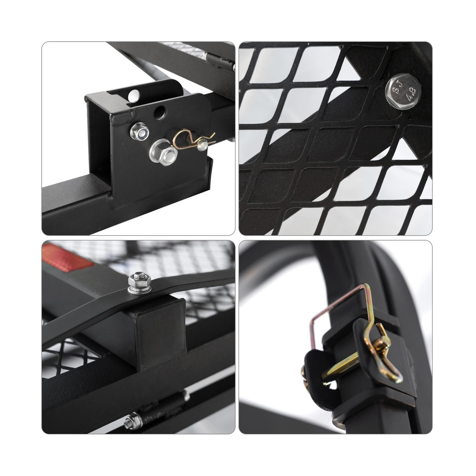 Wildroad Hitch Mount Cargo Carrier Basket 500 LBS Folding Vehicle Cargo Baske...