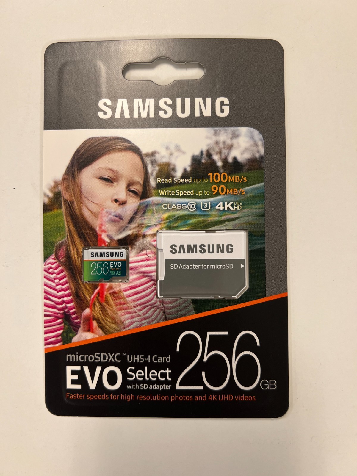 New Samsung Genuine EVO Select 256GB Micro SDXC 100MB/s (U3) MB-ME256GA/AM