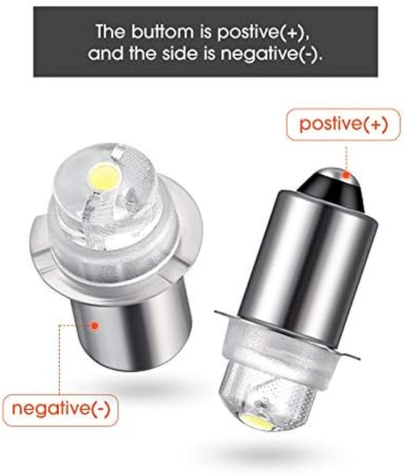 2 Pcs 30 Lumen 3-Volt LED Replacement Flashlight Bulbs Torch Bulb with 10 Year L
