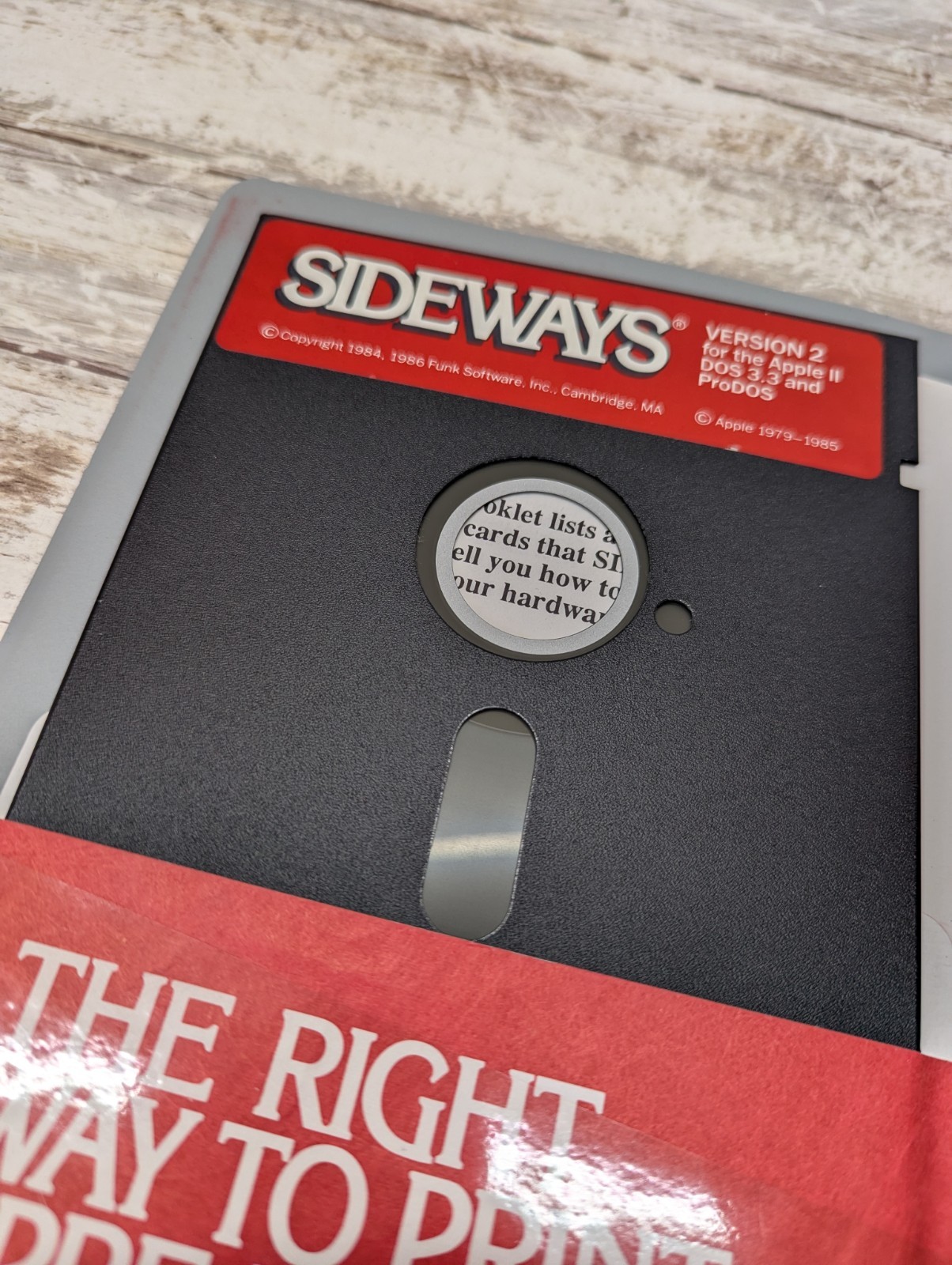 Sideways Version Apple II PC by Funk Software spreadsheets print - Floppy Disc