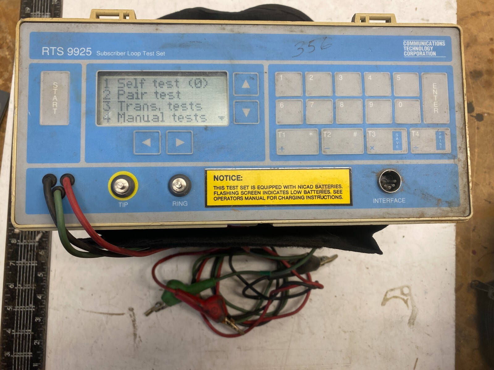 Communications Technology Corporation RTS 9925 Subscriber Loop Test Set 221442