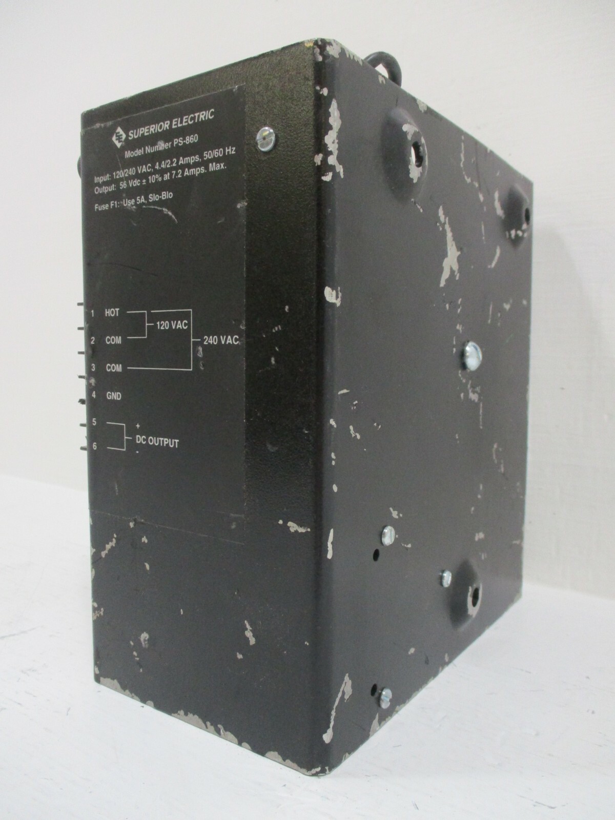 Superior Electric PS-860 Power Supply Input 120/240V Output 56-VDC 7.2 A PS