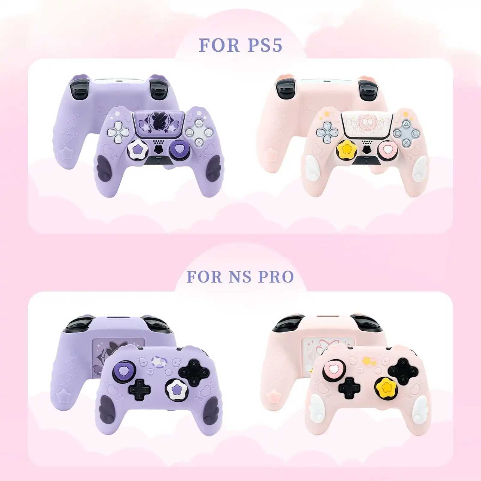GeekShare Case Cover & Thumb Grips for PS5/SwitchPRO Controller Skin Star Wing
