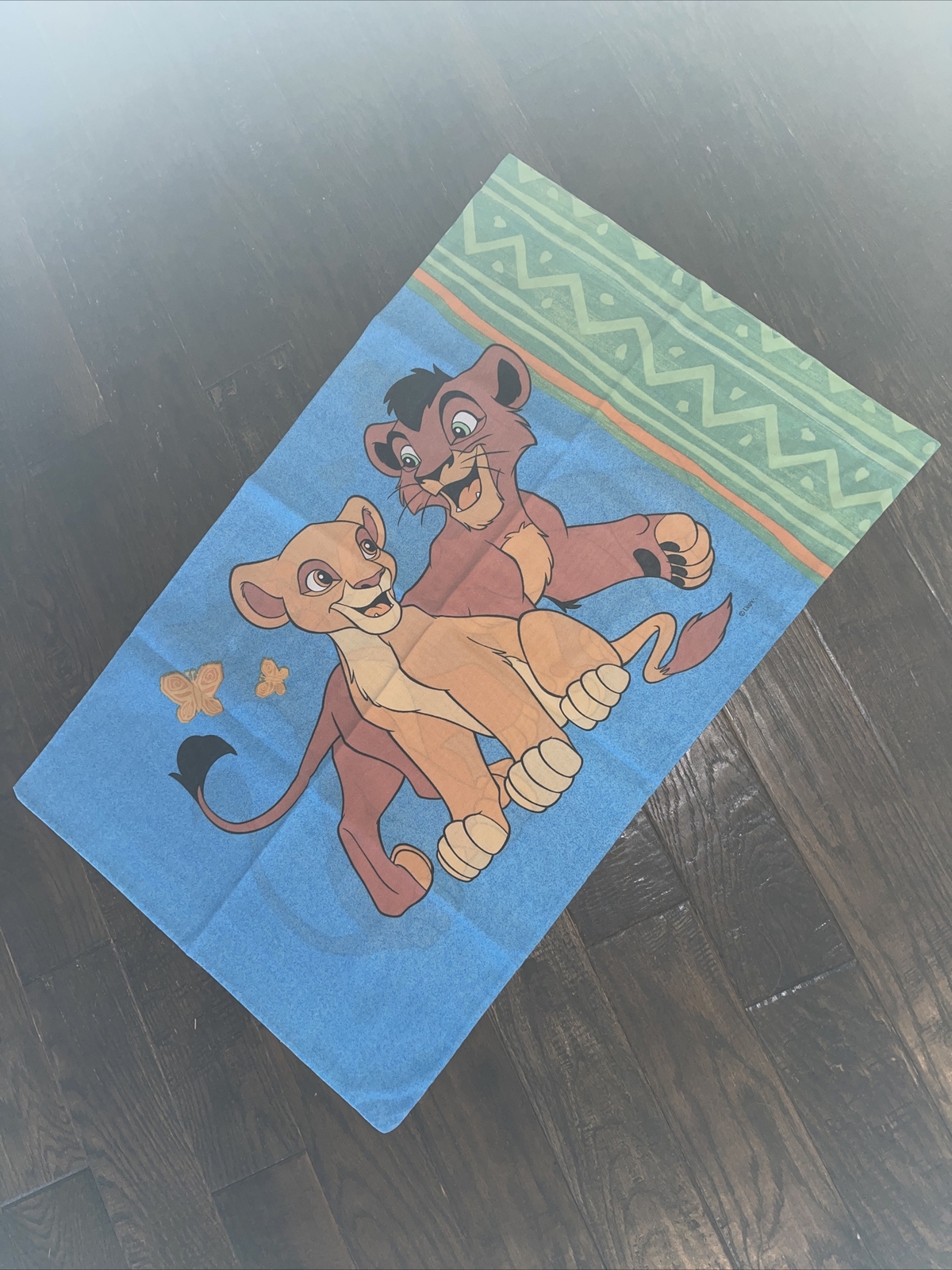HTF Vintage Disney THE LION KING, Simba & Nala Lion Cubs Pillowcase Standard GH