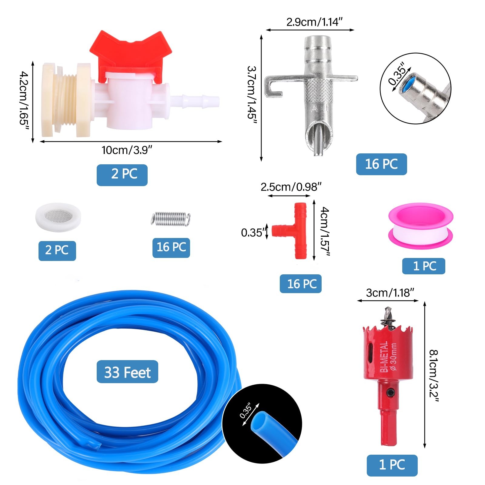 Automatic Rabbit Watering System 16PC Rabbit Waterer Kit