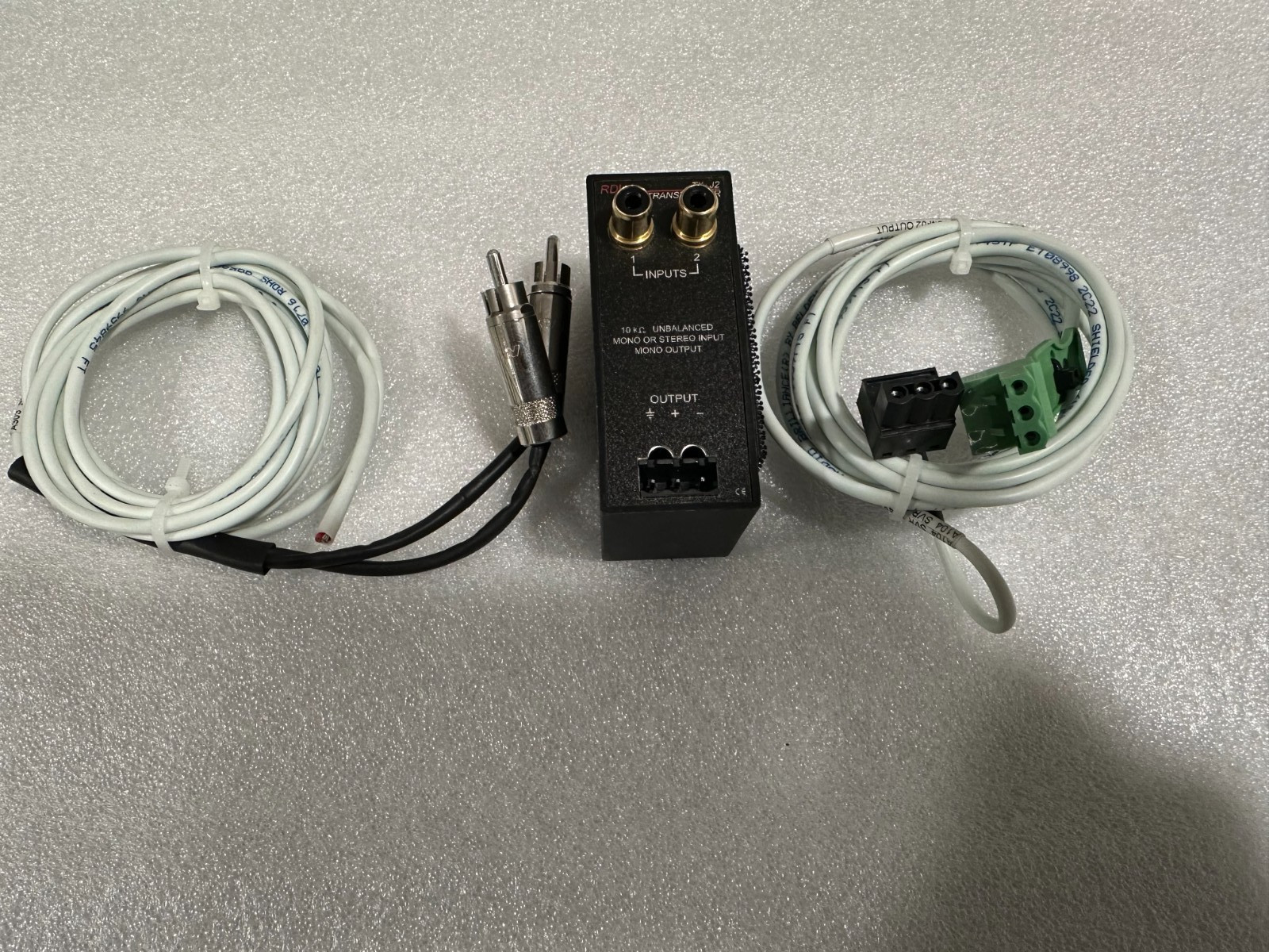RDL TX-J2 INPUT TRANSFORMERS Mono or Stereo Input /  Mono Output With Cable