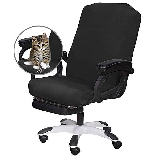 SARAFLORA Office Chair Cover- Large, Black- Removable Computer Chair Cover for
