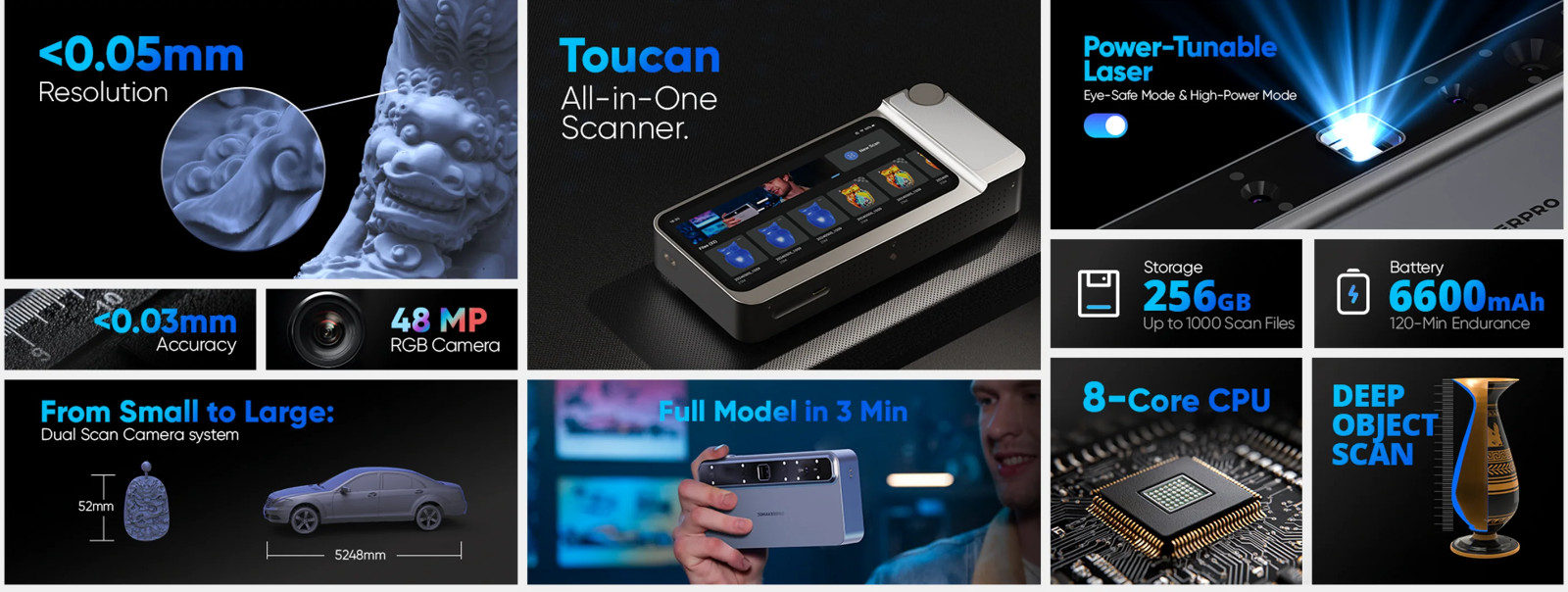 3DMAKERPRO TOUCAN 3D SCANNER (Standard Edition) Compact Standalone Device