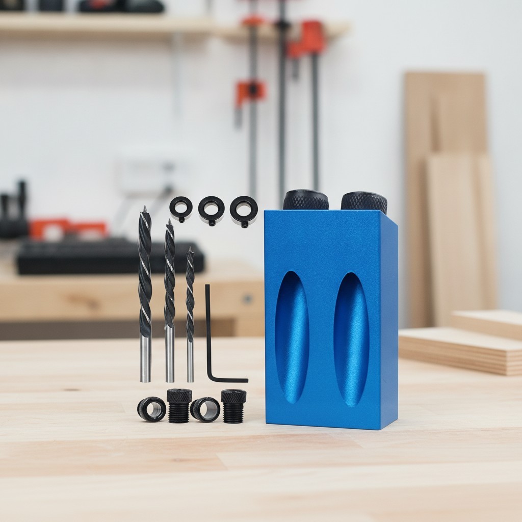 Professional-Grade 14-Piece Pocket Hole Jig with Portable Design - DIY Essential