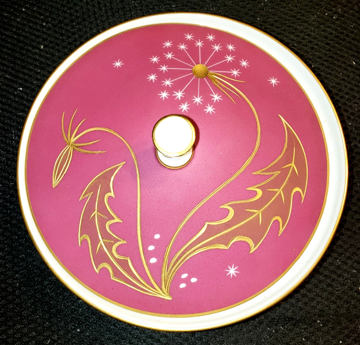 Heinrich  H & Co Selb Bavaria Germany Hand Painted Covered Trinket Powder Box 6"