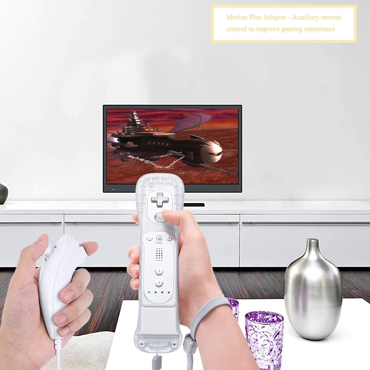 2 PACK Motion Plus Adapter Sensor Attachment for Nintendo Wii Remote Controlle