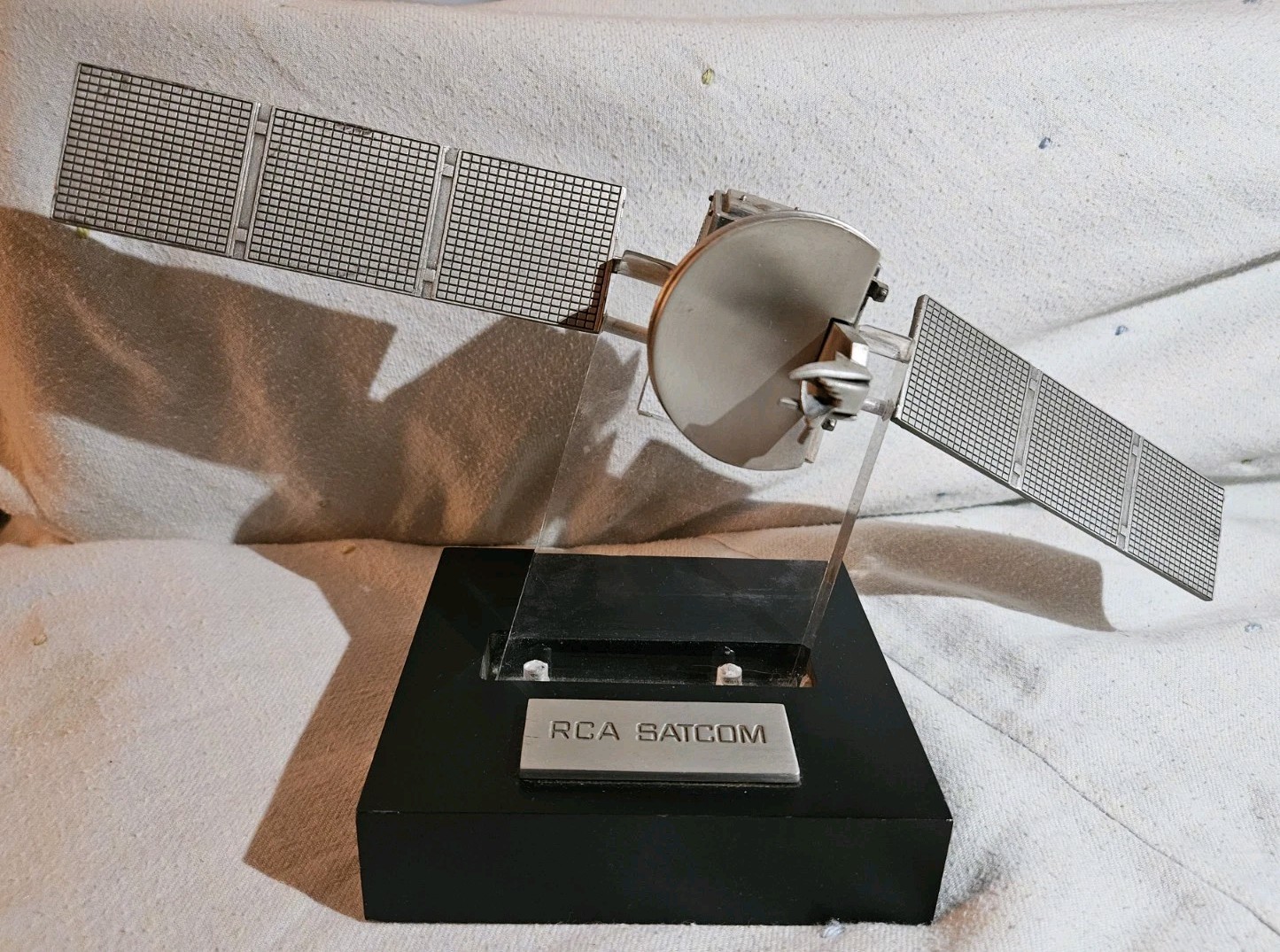 Heavy Pewter Military Model of RCA SATCOM Communications Satellite