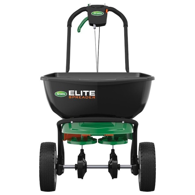 Scotts Elite Spreader Broadcast Spreader 80-lb Capacity Compatible with Ice Melt