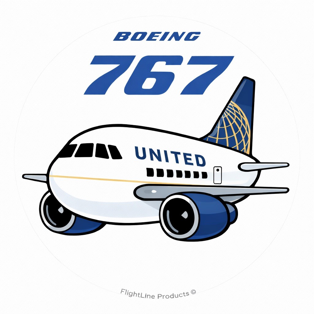 United Airlines B767 Sticker Decal 3 inch