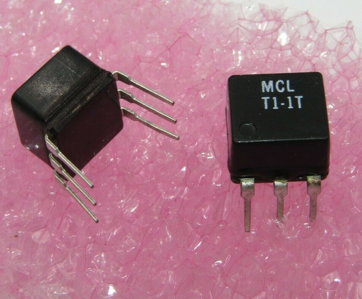 ( 2 PCS ) T1-1T-X65 RF TRANSFORMER MINI CIRCUITS 6 PIN DIP 50 OHM 0.08 to 200Mhz