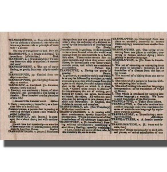Mounted Rubber Stamp, DICTIONARY PAGE, Background Stamp, Collage, Mixed Media