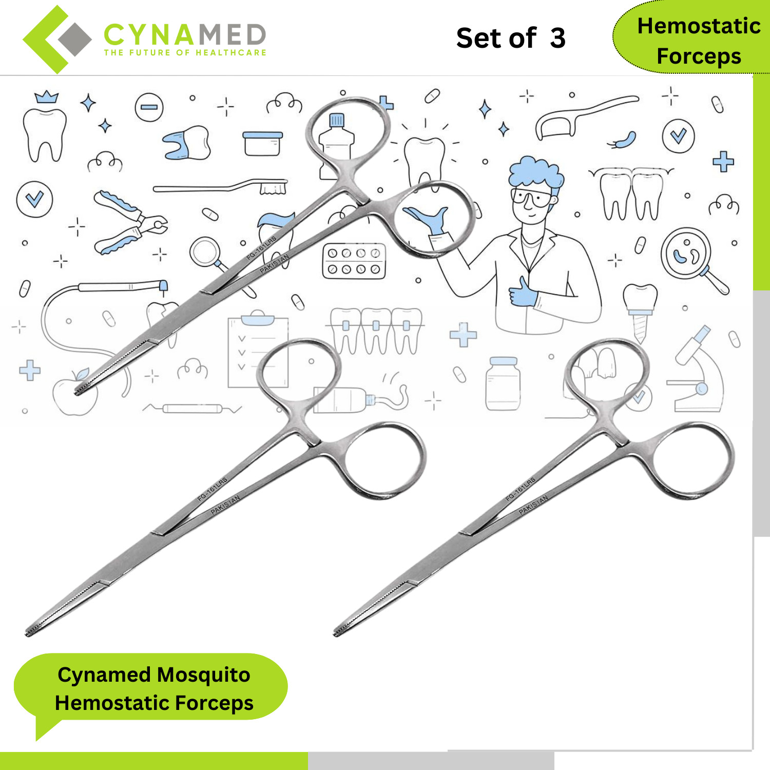 Cynamed Mosquito Hemostatic Forceps with Antiglare Coating Premium Quality 5 in