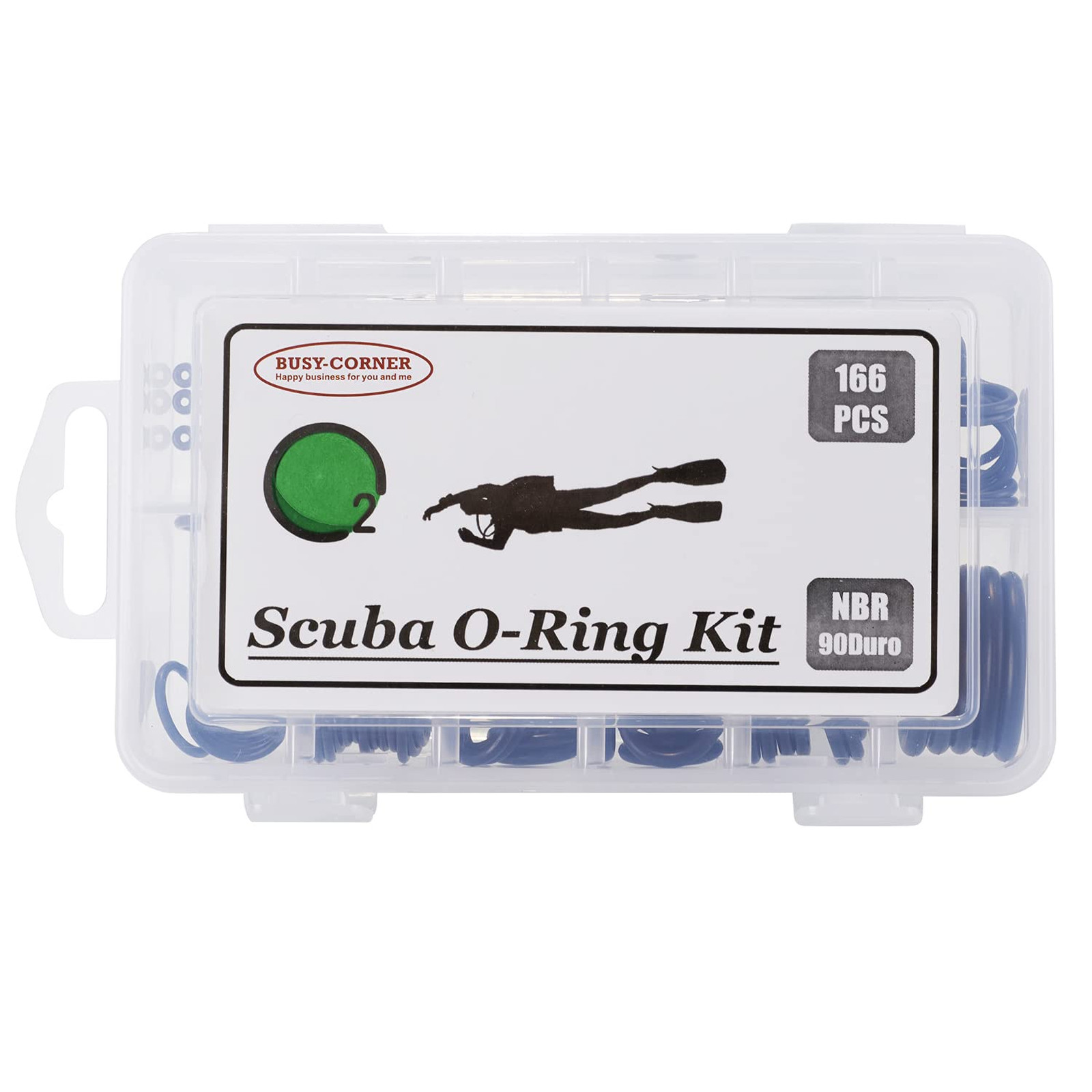 Scuba Diving O-Ring Kit 166 Pieces Rubber NBR90 Dive Hoses Gear Equipment