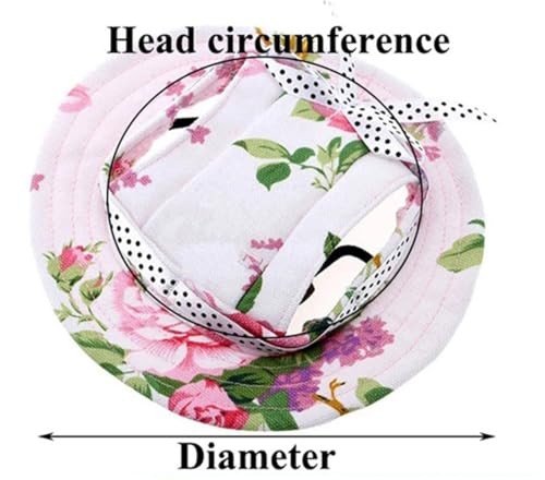 Round Brim Princess Hat Visor S(head width: 3.54" circumference:12.59") Pink